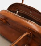 Miu Miu Vivant medium leather bowling bag in brown luxury handbag