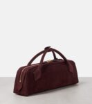 Alaïa Le Teckel Suede Clutch Bag in Rouge Grenat Burgundy