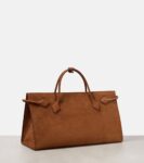 Alaïa Le Teckel Suede Tote Bag Terre Brown | Crown Clutch