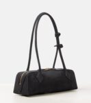 Alaïa Le Teckel Medium Suede Shoulder Bag Black | Crown Clutch