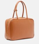 Miu Miu Beau leather tote bag in cognac brown calf leather with gold-tone hardware
