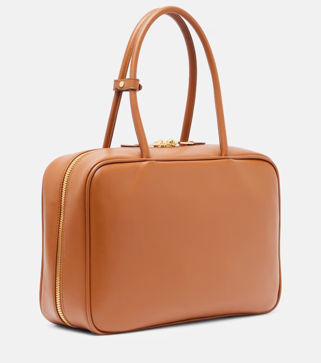 Miu Miu Beau leather tote bag in cognac brown calf leather with gold-tone hardware Miu Miu Beau leather tote bag in cognac brown calf leather with gold-tone hardware