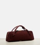 Alaïa Le Teckel Small Burgundy Suede Clutch Elegant Design | Crown Clutch