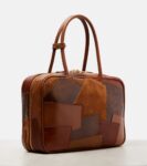 Miu Miu patchwork leather tote bag in brown lamb leather design