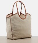 Miu Miu Ivy leather-trimmed canvas tote bag