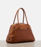 Miu Miu Vivant medium leather bowling bag in brown luxury handbag