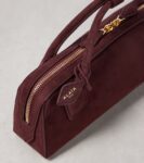 Alaïa Le Teckel Suede Clutch Bag in Rouge Grenat Burgundy
