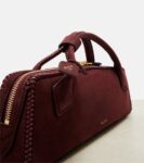 Alaïa Le Teckel Small Burgundy Suede Clutch Elegant Design | Crown Clutch