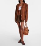 Miu Miu Vivant medium leather bowling bag in brown luxury handbag