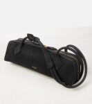 Alaïa Le Teckel Medium Suede Shoulder Bag Black | Crown Clutch