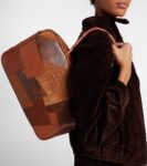 Miu Miu patchwork leather tote bag in brown lamb leather design